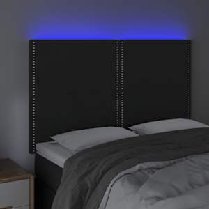Čelo postele s LED černé 144x5x118/128 cm samet - obrázek 3