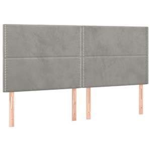 Čelo postele s LED světle šedé 160x5x118/128 cm samet - obrázek 4