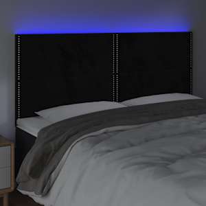 Čelo postele s LED černé 180x5x118/128 cm samet - obrázek 3