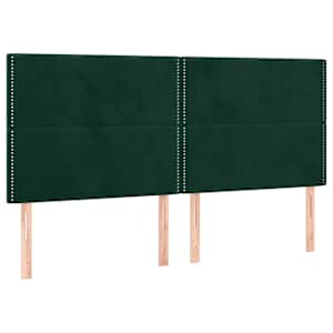 Čelo postele s LED tmavě zelené 200x5x118/128 cm samet - obrázek 4