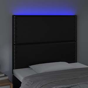 Čelo postele s LED černé 90x5x118/128 cm umělá kůže - obrázek 3