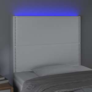 Čelo postele s LED bílé 100x5x118/128 cm umělá kůže - obrázek 3