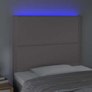 Čelo postele s LED šedé 100x5x118/128 cm umělá kůže - obrázek 3
