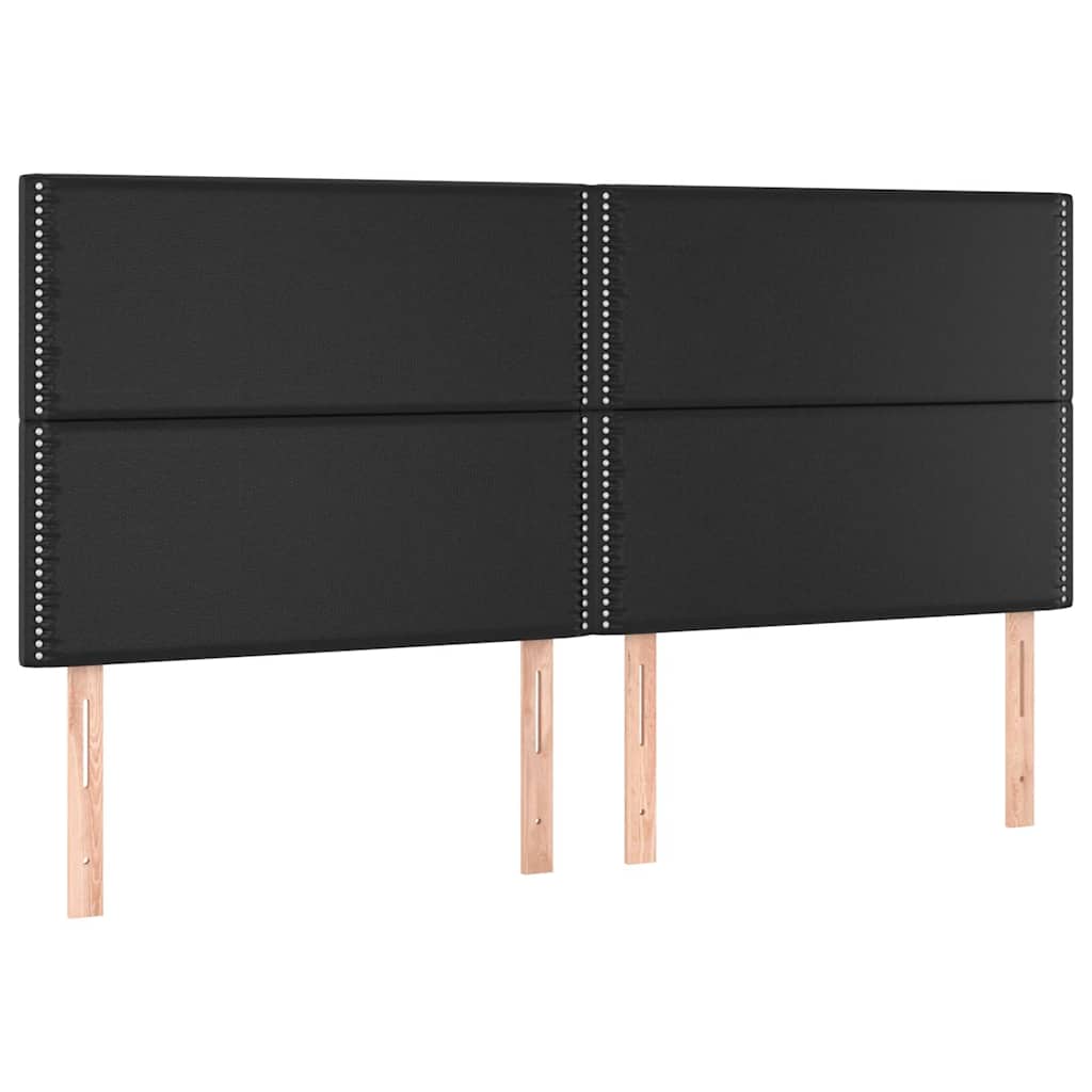 vidaXL Hoofdbord LED 200x5x118/128 cm kunstleer zwart, foto 4