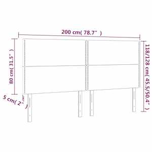 Čelo postele s LED šedé 200x5x118/128 cm umělá kůže - obrázek 6
