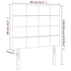 Čelo postele s LED tmavě hnědé 80x5x118/128 cm textil - obrázek 6