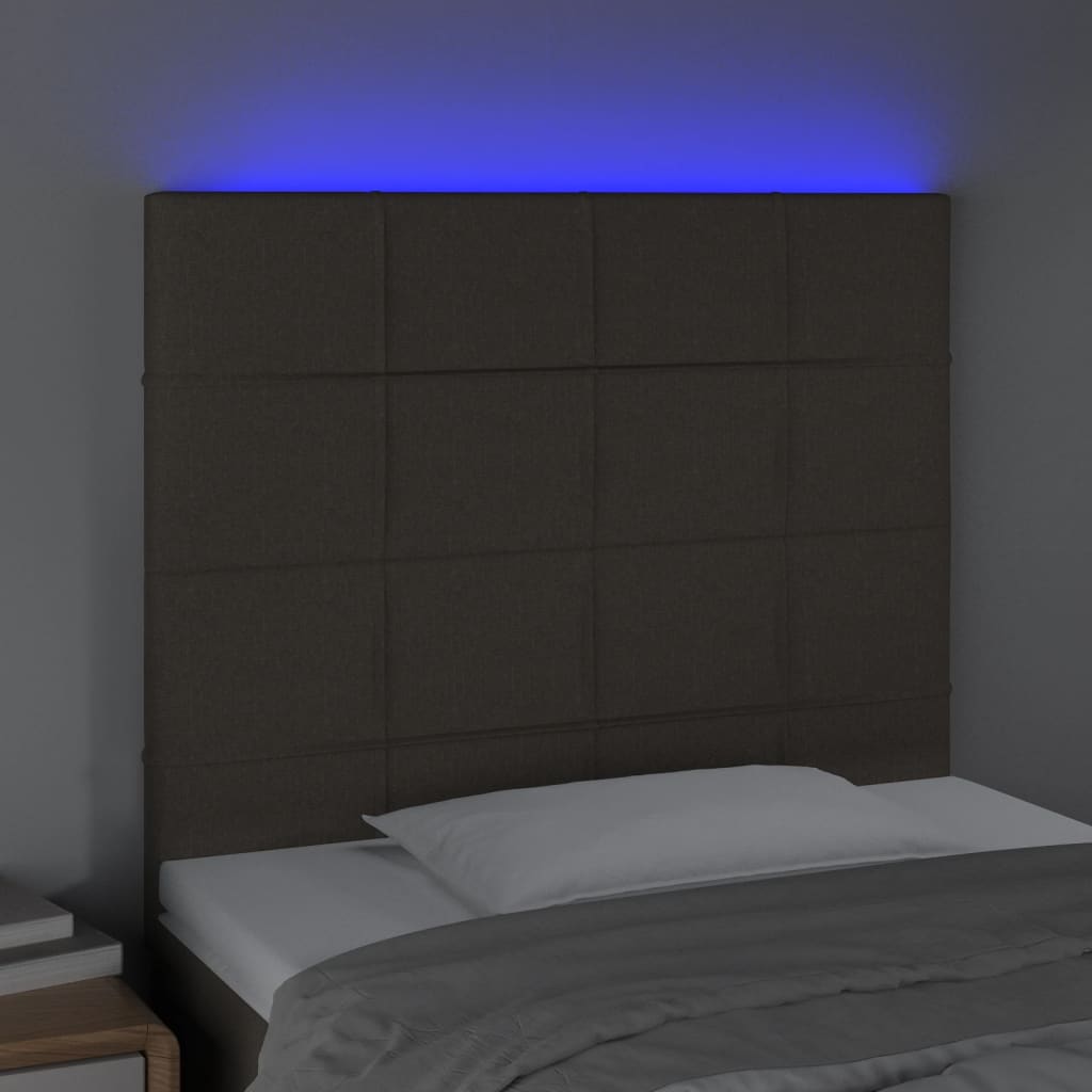 vidaXL Hoofdbord LED 80x5x118/128 cm stof taupe afbeelding