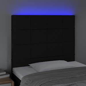 Čelo postele s LED černé 90x5x118/128 cm textil - obrázek 3