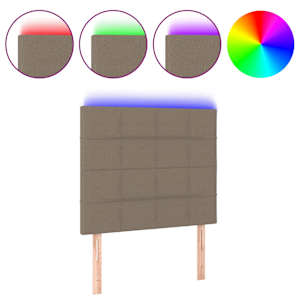 Čelo postele s LED taupe 90x5x118/128 cm textil - obrázek 2