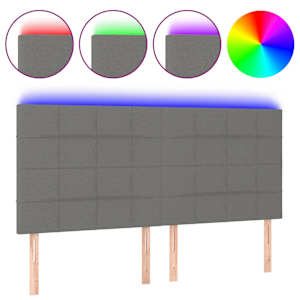 vidaXL LED-voodipeats, tumehall, 160x5x118/128 cm, kangas
