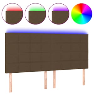 Čelo postele s LED tmavě hnědé 160x5x118/128 cm textil - obrázek 2