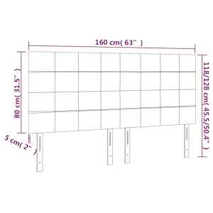 Čelo postele s LED tmavě hnědé 160x5x118/128 cm textil - obrázek 6