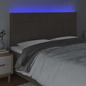 Čelo postele s LED taupe 160x5x118/128 cm textil - obrázek 3