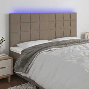 LED posteljno vzglavje taupe 160x5x118/128 cm blago