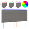 vidaXL LED-voodipeats, tumehall, 180x5x118/128 cm, kangas