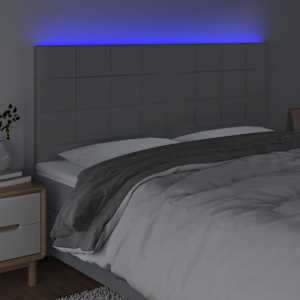 Čelo postele s LED světle šedé 200x5x118/128 cm textil - obrázek 3