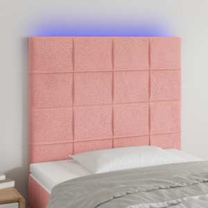 LED posteljno vzglavje roza 80x5x118/128 cm žamet