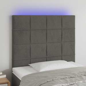 LED posteljno vzglavje temno sivo 90x5x118/128 cm žamet