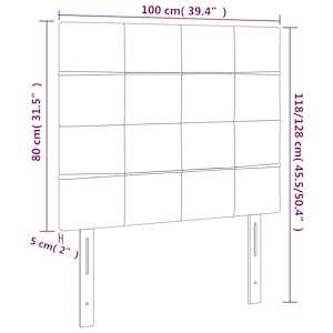 Čelo postele s LED tmavě modré 100x5x118/128 cm samet - obrázek 7