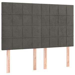 Čelo postele s LED tmavě šedé 144x5x118/128 cm samet - obrázek 4