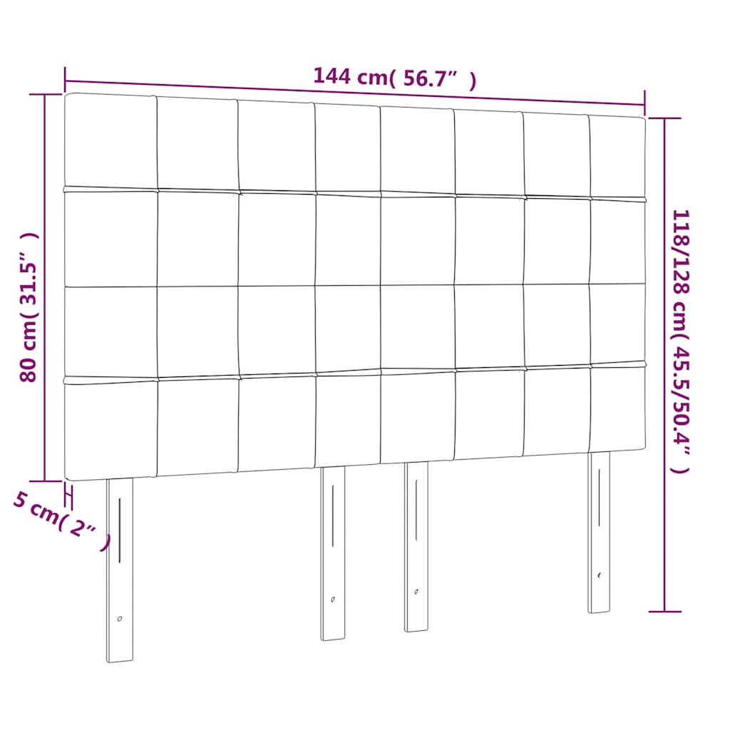 Čelo postele s LED tmavě zelená 144x5x118/128 cm samet - obrázek 7