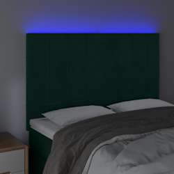 vidaXL S&auml;nggavel LED m&ouml;rkgr&ouml;n 144x5x118/128 cm sammet