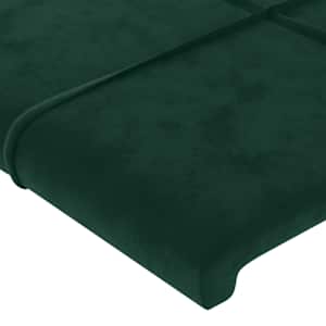Čelo postele s LED tmavě zelená 180x5x118/128 cm samet - obrázek 5