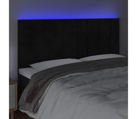 vidaXL S&auml;nggavel LED svart 200x5x118/128 cm sammet