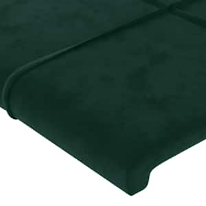 Čelo postele s LED tmavě zelené 200x5x118/128 cm samet - obrázek 5