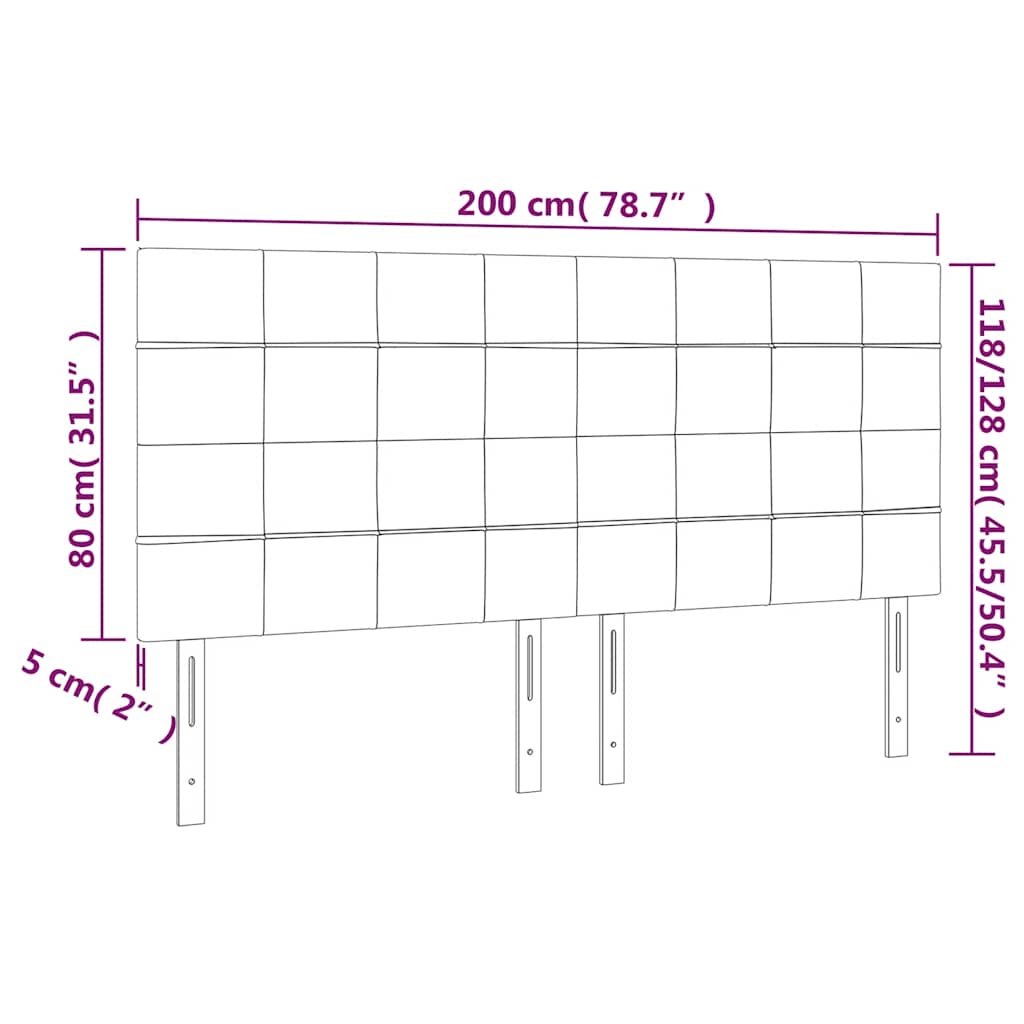 LED posteljno vzglavje temno modro 200x5x118/128 cm žamet - slika 7