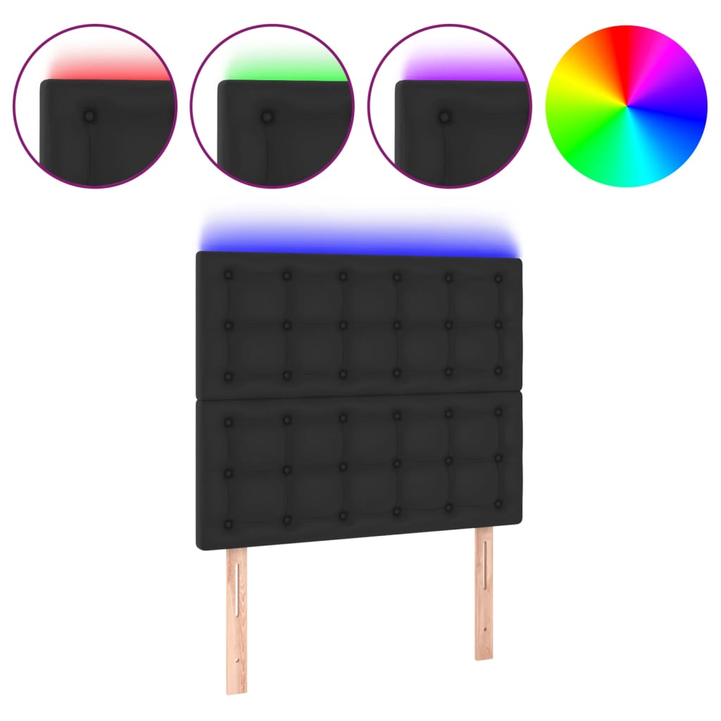 vidaXL Čelo postele s LED černé 100x5x118/128 cm umělá kůže