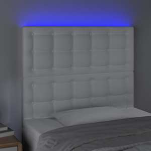 Čelo postele s LED bílé 100x5x118/128 cm umělá kůže - obrázek 3
