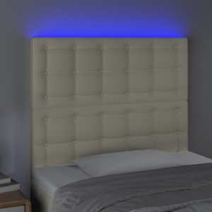 Čelo postele s LED krémové 100x5x118/128 cm umělá kůže - obrázek 3