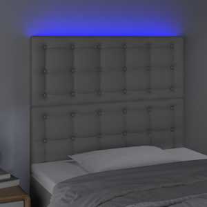 Čelo postele s LED šedé 100x5x118/128 cm umělá kůže - obrázek 3