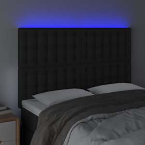Čelo postele s LED černé 144x5x118/128 cm umělá kůže - obrázek 3