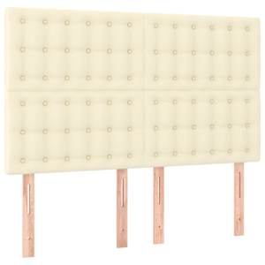 Čelo postele s LED krémové 144x5x118/128 cm umělá kůže - obrázek 4