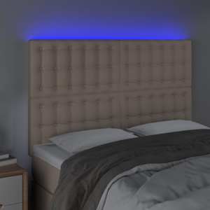 Čelo postele s LED cappuccino 144x5x118/128 cm umělá kůže - obrázek 3