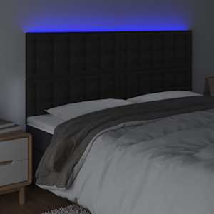 Čelo postele s LED černé 160x5x118/128 cm umělá kůže - obrázek 3