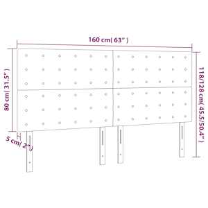 Čelo postele s LED šedé 160x5x118/128 cm umělá kůže - obrázek 6