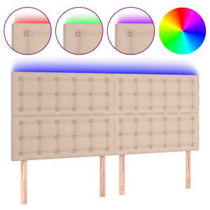 Čelo postele s LED cappuccino 160x5x118/128 cm umělá kůže - obrázek 2