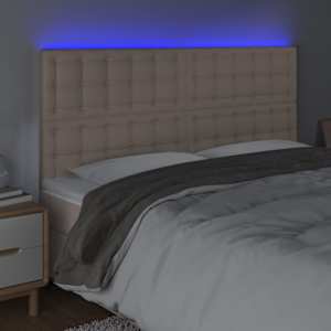 Čelo postele s LED cappuccino 160x5x118/128 cm umělá kůže - obrázek 3