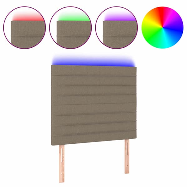 vidaXL LED-voodipeats, pruunikashall, 80x5x118/128 cm, kangas