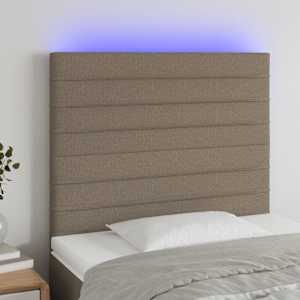 LED posteljno vzglavje taupe 80x5x118/128 cm blago
