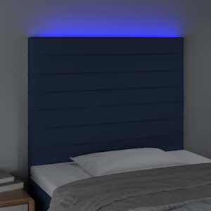 Čelo postele s LED modré 90x5x118/128 cm textil - obrázek 3