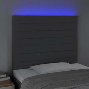 Čelo postele s LED tmavě šedé 100x5x118/128 cm textil - obrázek 3