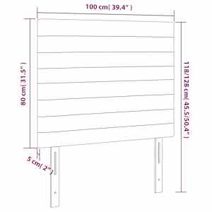 Čelo postele s LED krémové 100x5x118/128 cm textil - obrázek 6