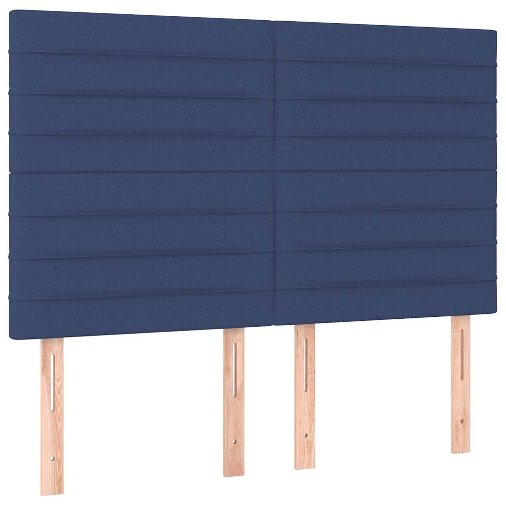 vidaXL Hoofdbord LED 144x5x118/128 cm stof blauw, foto 4