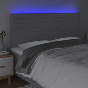 Čelo postele s LED světle šedé 180x5x118/128 cm textil - obrázek 3