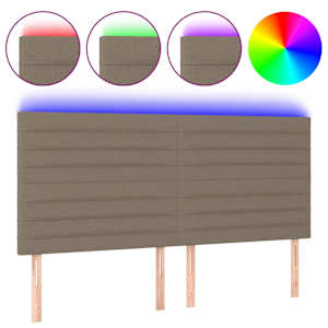 vidaXL LED-voodipeats, pruunikashall, 180x5x118/128 cm, kangas