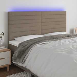 LED posteljno vzglavje taupe 180x5x118/128 cm blago